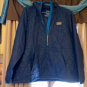 LL Bean 3/4 Zip Primaloft Jacket wHood 1X Regular